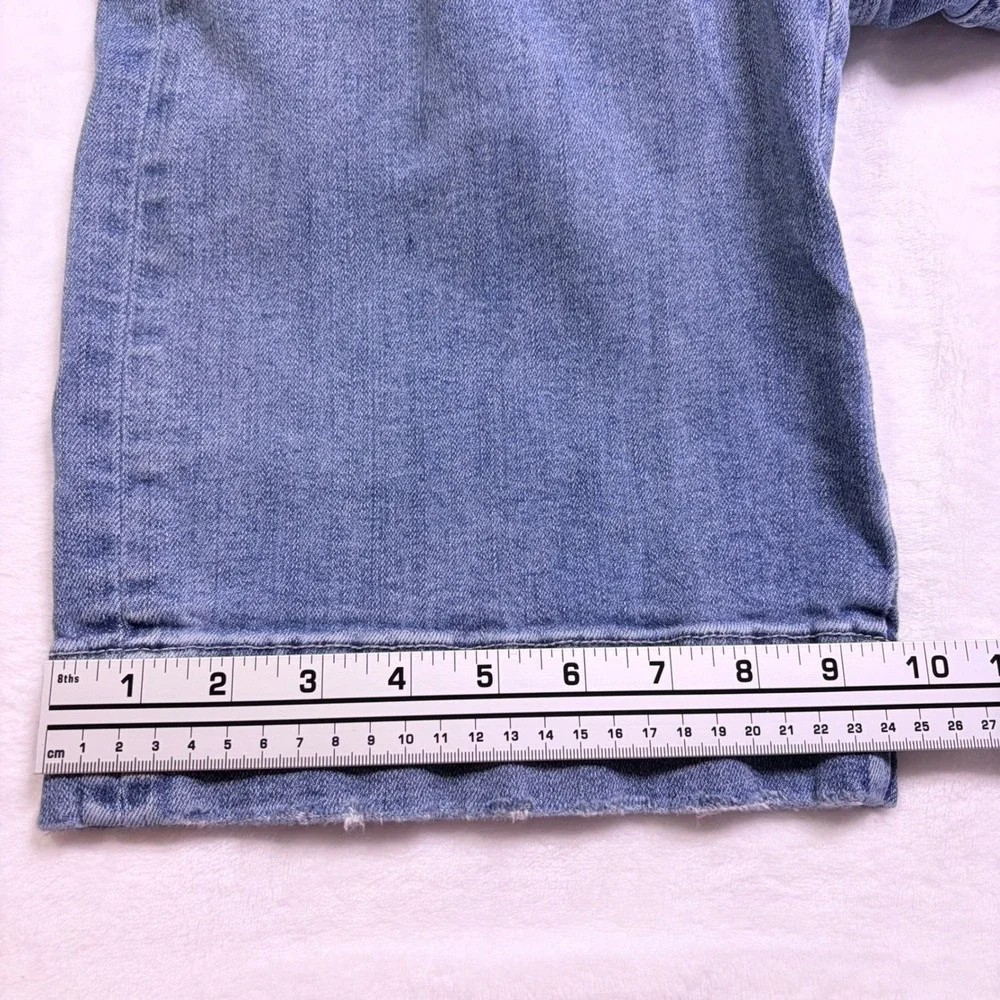 Flying Monkey Jeans Wide Leg High Rise Blue Raw Hem F5391 Size 31 - Picture 5 of 7